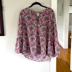 J Crew Blouse with spring pattern